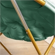 Folding XL Faux Fur Saucer Chair for Dorm or Bedroom - Emerald/Soft Gold