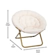Folding XL Faux Fur Saucer Chair for Dorm or Bedroom - Ivory/Soft Gold