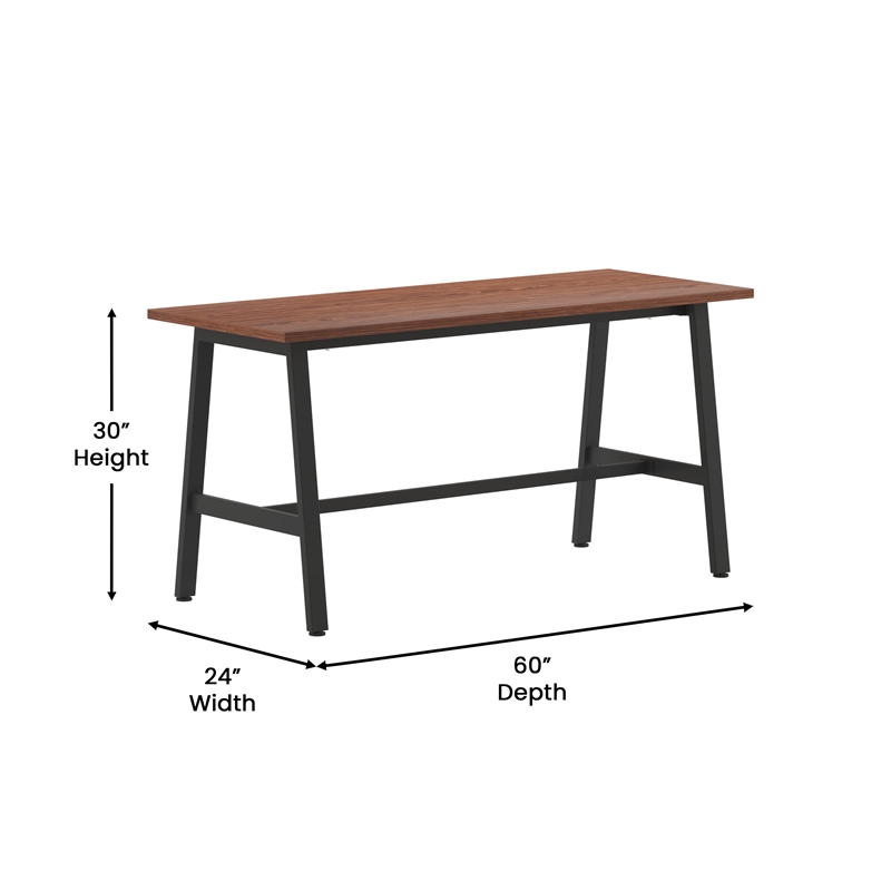 Commercial 60x24 Conference Table with Laminate Top and A-Frame Base - Walnut