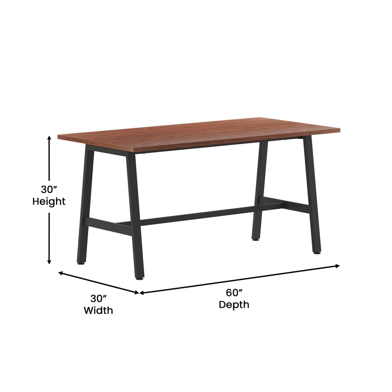 Commercial 60x30 Conference Table with Laminate Top and A-Frame Base - Walnut
