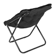 Folding Faux Fur Oversized Saucer Chair with Steel Frame - Black/Black