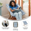 Folding Faux Fur Oversized Saucer Chair with Steel Frame - Dusty Aqua/Soft Gold