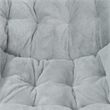 Folding Faux Fur Oversized Saucer Chair with Steel Frame - Gray/Soft Gold