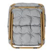 Folding Faux Fur Oversized Saucer Chair with Steel Frame - Gray/Soft Gold