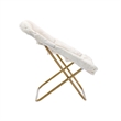 Folding Faux Shearling Oversized Saucer Chair with Steel Frame - Ivory/Soft Gold