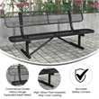Commercial Grade 6' Expanded Mesh Metal Outdoor Bench with Backrest in Black