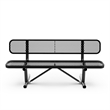 Commercial Grade 6' Expanded Mesh Metal Outdoor Bench with Backrest in Black