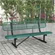 Commercial Grade 6' Expanded Mesh Metal Outdoor Bench with Backrest in Green