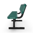 Commercial Grade 6' Expanded Mesh Metal Outdoor Bench with Backrest in Green