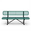 Commercial Grade 6' Expanded Mesh Metal Outdoor Bench with Backrest in Green