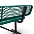 Commercial Grade 6' Expanded Mesh Metal Outdoor Bench with Backrest in Green