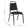 Trapezoidal Back Stacking Banquet Chair in Black Fabric - Black Frame