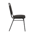 Trapezoidal Back Stacking Banquet Chair in Black Fabric - Black Frame