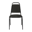 Trapezoidal Back Stacking Banquet Chair in Black Fabric - Black Frame