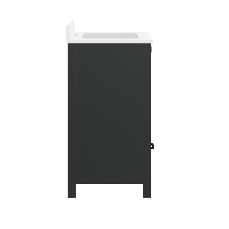 30 Inch Bathroom Vanity with Undermount Sink Cabinet and Drawer in Black