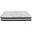 Full Tufted Platform Bed in Black Fabric with 10 Inch Pocket Spring Mattress