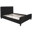Full Tufted Platform Bed in Black Fabric with 10 Inch Pocket Spring Mattress