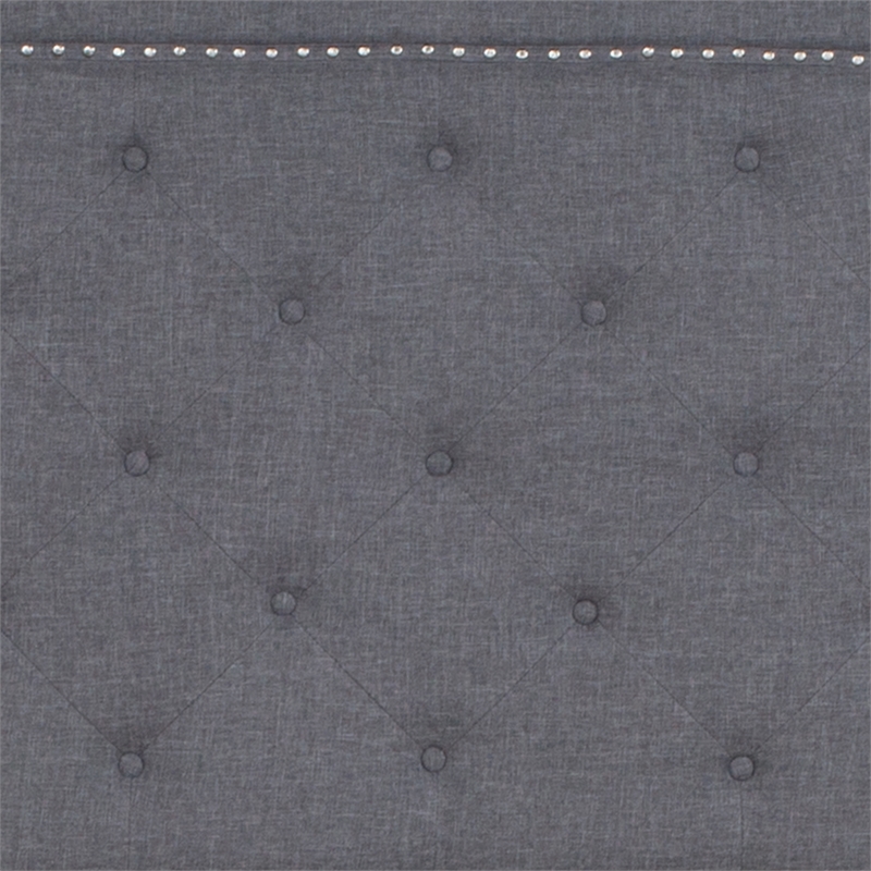 Full Tufted Platform Bed in Light Gray Fabric with 10in. Pocket Spring Mattress