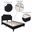 Full Tufted Platform Bed in Black Fabric with 10 Inch Pocket Spring Mattress