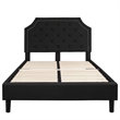 Full Tufted Platform Bed in Black Fabric with 10 Inch Pocket Spring Mattress