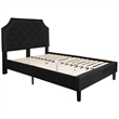 Full Tufted Platform Bed in Black Fabric with 10 Inch Pocket Spring Mattress