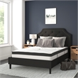 Full Tufted Platform Bed in Black Fabric with 10 Inch Pocket Spring Mattress