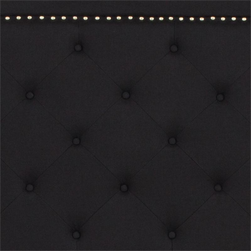 King Tufted Platform Bed in Black Fabric with 10 Inch Pocket Spring Mattress