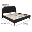 King Tufted Platform Bed in Black Fabric with 10 Inch Pocket Spring Mattress