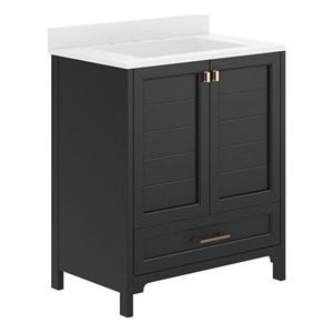 30 Inch Bathroom Vanity with Undermount Sink Cabinet and Drawer in Black