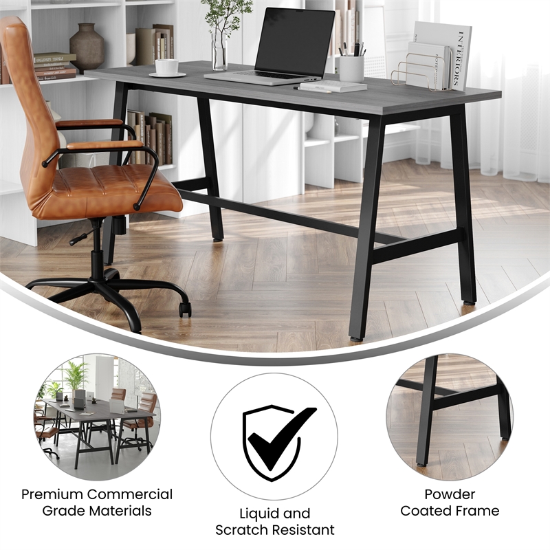 Commercial 60x24 Conference Table with Laminate Top and A-Frame Base - Gray Oak