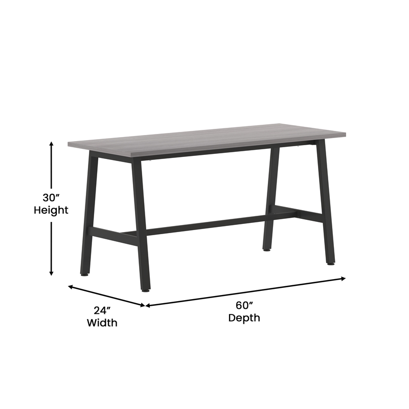 Commercial 60x24 Conference Table with Laminate Top and A-Frame Base - Gray Oak