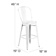 All-Weather Bar Height Stool with Poly Resin Seat - White/Gray