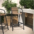 Commercial Indoor-Outdoor Rattan Restaurant Barstool Black Frame-Medium Brown