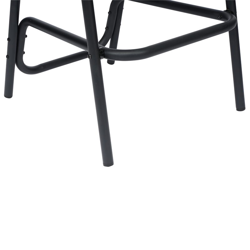 Commercial Indoor-Outdoor Rattan Restaurant Barstool Black Frame-Medium Brown