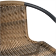 Commercial Indoor-Outdoor Rattan Restaurant Barstool Black Frame-Medium Brown