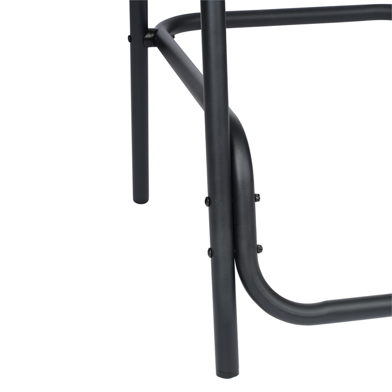 Commercial Indoor-Outdoor Rattan Restaurant Barstool Black Frame-Medium Brown