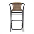 Commercial Indoor-Outdoor Rattan Restaurant Barstool Black Frame-Medium Brown