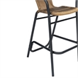 Commercial Indoor-Outdoor Rattan Restaurant Barstool Black Frame-Medium Brown