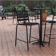 Commercial Black Indoor-Outdoor Restaurant Stacking Stool with Triple Slat Back