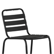 Commercial Black Indoor-Outdoor Restaurant Stacking Stool with Triple Slat Back
