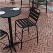 Commercial Black Indoor-Outdoor Restaurant Stacking Stool with Triple Slat Back