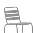Commercial Silver Indoor-Outdoor Restaurant Stacking Stool with Triple Slat Back