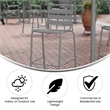 Commercial Silver Indoor-Outdoor Restaurant Stacking Stool with Triple Slat Back