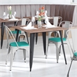 All-Weather Commercial Stack Chair & Poly Resin Seat - White/Mint