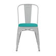 All-Weather Commercial Stack Chair & Poly Resin Seat - White/Mint