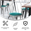 All-Weather Commercial Stack Chair & Poly Resin Seat - White/Mint