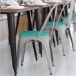 All-Weather Commercial Stack Chair & Poly Resin Seat - White/Mint