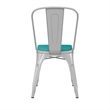 All-Weather Commercial Stack Chair & Poly Resin Seat - White/Mint