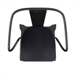 All-Weather Metal Stack Chair with Arms and Poly Resin Seat - Black/Black