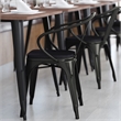 All-Weather Metal Stack Chair with Arms and Poly Resin Seat - Black/Black